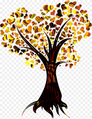 Tree Heart Autumn Leaf Color Clip Art Hearts