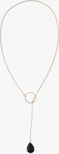 Gold Circle Lava Bead Lariat Necklace Png
