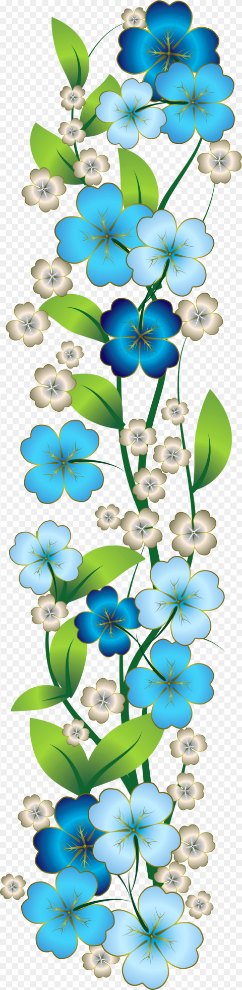 Flutes Clipart Bansi Blue Flower Border  Hd