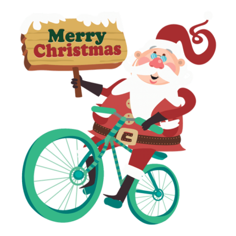 bicycle christmas santa claus png