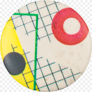 Abstract With Grid and Red Circles Art Button