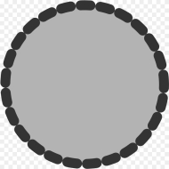 Circle Round Shape Dotted Outline Border Grey Beyaz