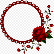 Red Flower Circle Frame Png HD