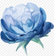 Watercolor Blue Flower Png Blue Watercolor Flower