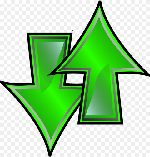 Arrows Up Down Green Supply and Demand Arrows