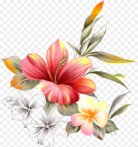Flowers Hand Painting Hd Png