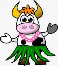 Cow Cartoon Skirt Hula Hawaiian Costume Animal Cartoon