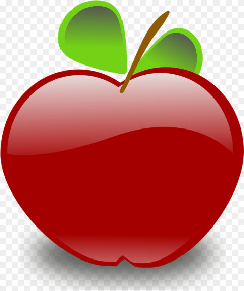 Red Apple Fruit Leaves Food Png Image Clipart