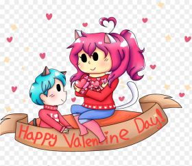 Happy Valentines Day Cat Clipart Png Transparent Download