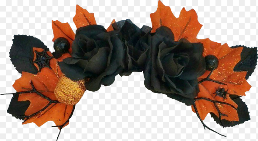 Halloween Flowercrown Halloween Crown Coronadeflores Orange and Black