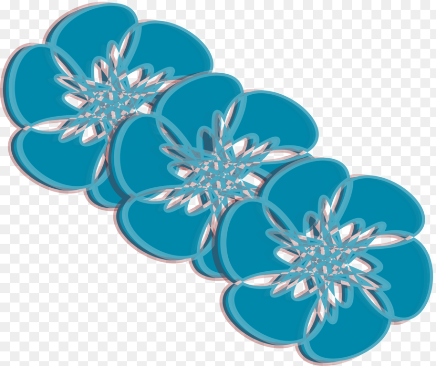 Blue Turquoise Flower Flower Teal  Hd Png