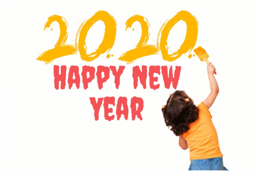 yellow Happy New Year  PNG Clipart