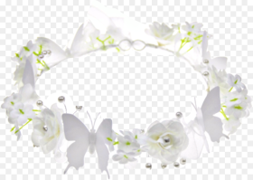 White Butterflies Roses Flowers Crown Freetoedit Artificial Flower