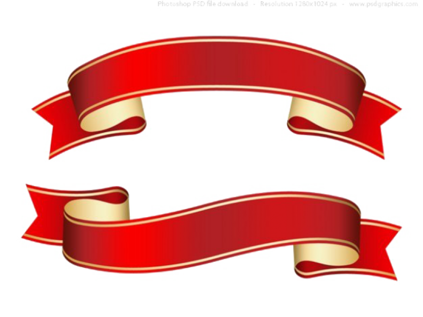 ribbon banner png hd red color
