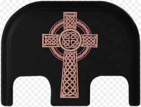 Celtic Cross Copper Black Traditional Finish Back Plate