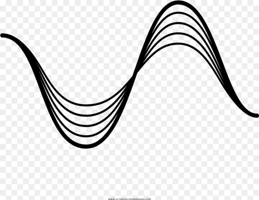 Sound Wave Coloring Page Line Art Png HD