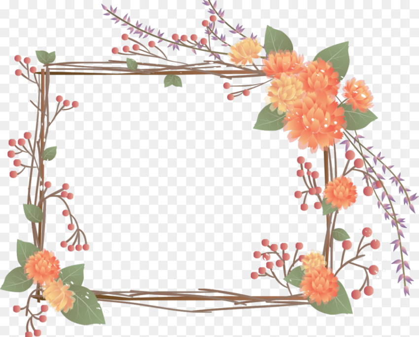 Frame Pattern Flower Png