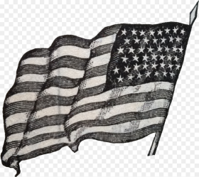 Black and White American Flag Transparent Png HD