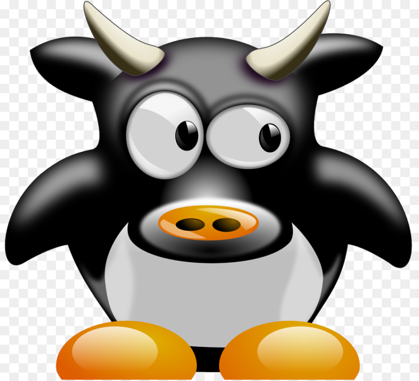 Cartoon Bull Cow Penguin Hd Png Download