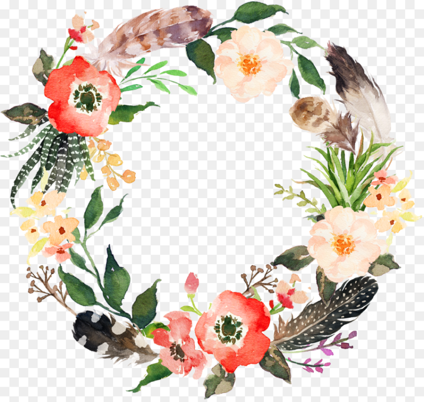 Free Png Floral Frame Flower Wreath Watercolor Png