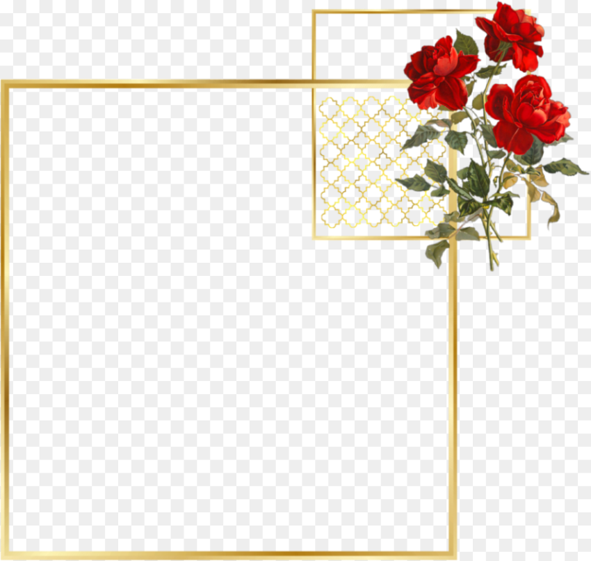 Red Floral Frame Png Transparent Png