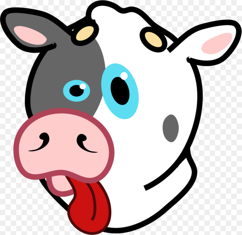 Cow Sticking Tongue Out Cartoon Hd Png Download
