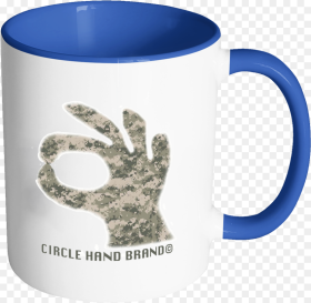 Circle Game Blue Accent Mug Camo Hand Indian