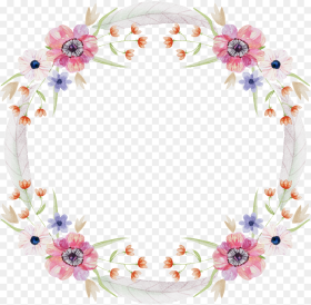 Snow White Wreath Decoration Vector Circle of Flowers