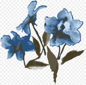 Blue Elegant Flower Cartoon  Material Iris Hd