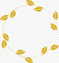 Transparent English Ivy Clipart Gold Leaf Circle Png