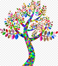 Low Poly Simple Prismatic Tree Clip Arts Colorful