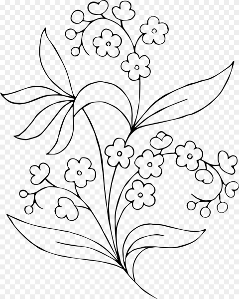Black and White  Flowers Clipart Hd Png
