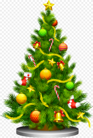 Christmas Tree Clipart With Decoration Png Image Transparent