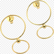 Thin Double Circle Earrings Png