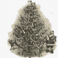 Royalty Free Antique Christmas Tree Illustration via Christmas