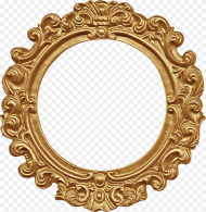 Mirror Vector Circle Frame Vintage Gold Round Frame